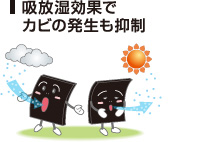 吸放湿効果でカビの発生も抑制