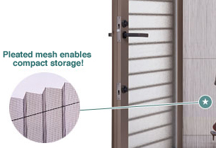 Pleated mesh enables compact storage!